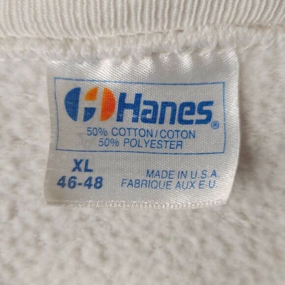 Vintage Christmas Sweatshirt Mens Size Large White 80s Holiday Made In USA - Picture 6 of 7